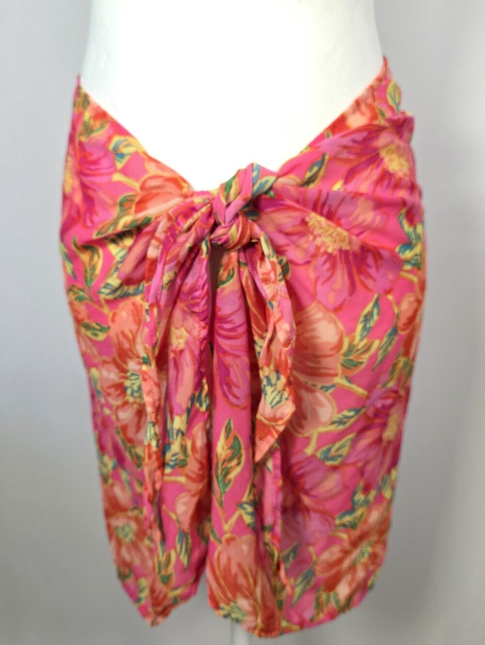 Beach Riot Melanie Sarong Pink‎ Tropical Floral Wrap Cover Up OS Lightweight